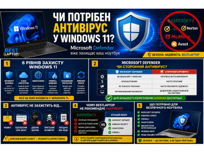 Чи потрібно встановлювати окремий антивірус на ноутбук із Windows 11?